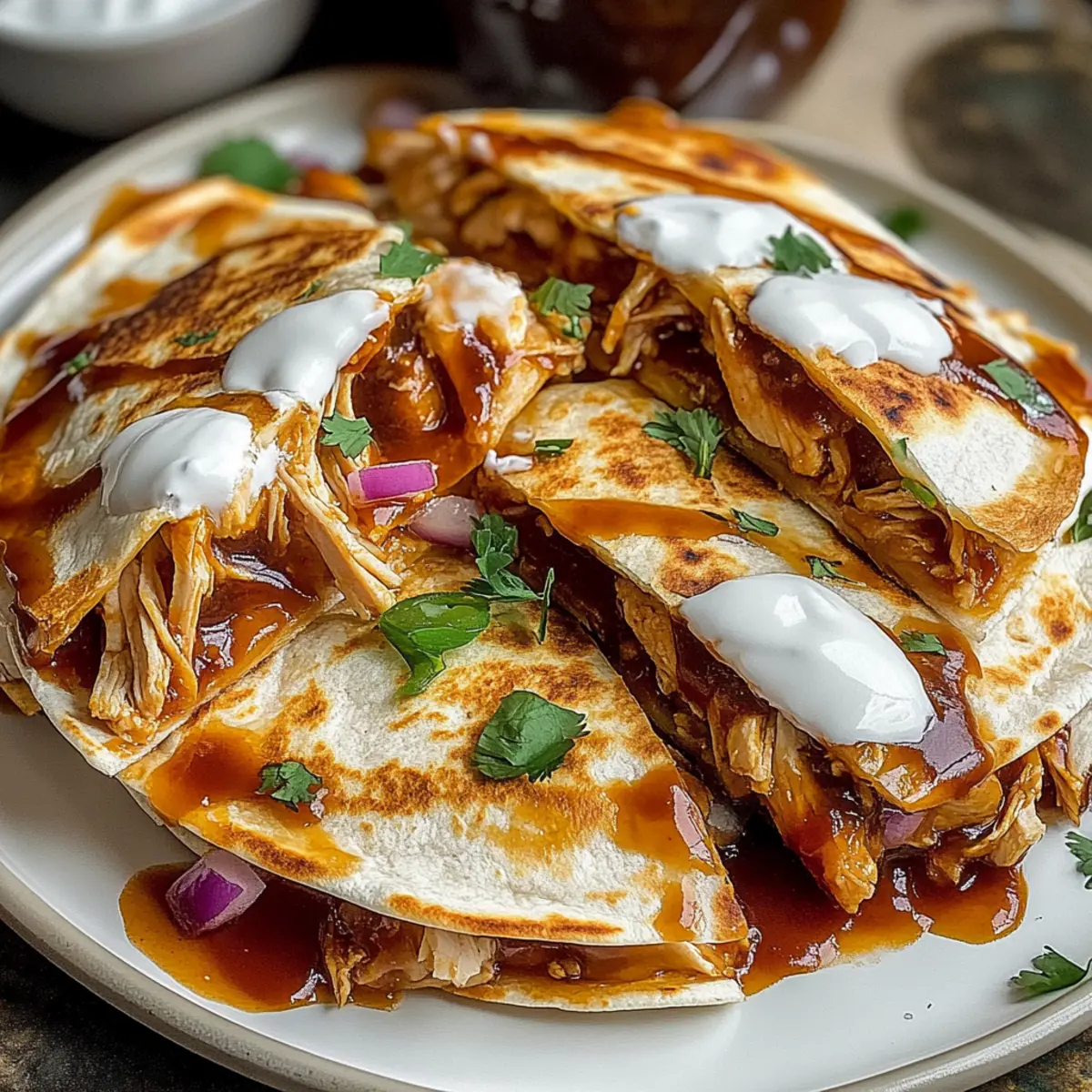 Savory Hot Honey BBQ Chicken Quesadillas for a Cozy Feast