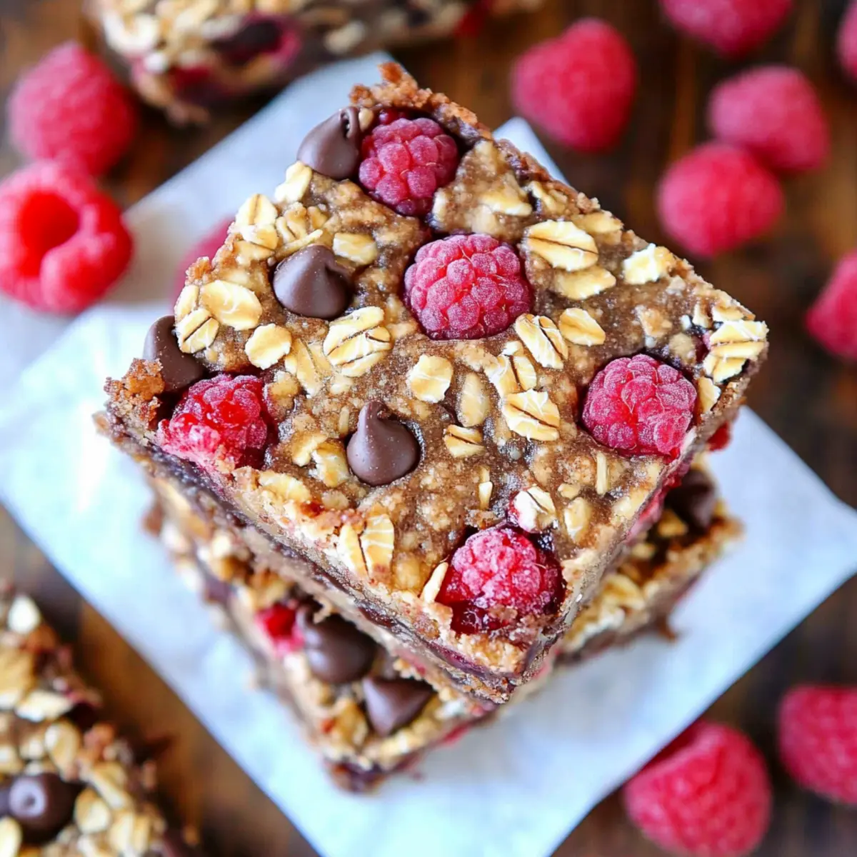 Chocolate Raspberry Oat Bars for a Healthy Sweet Treat