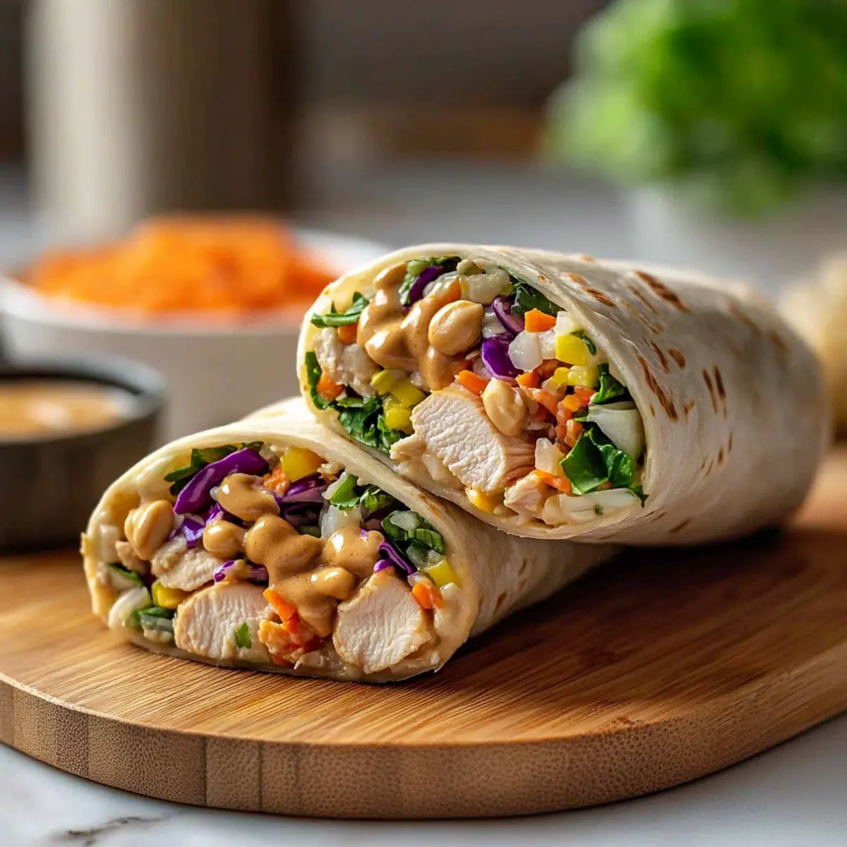 Flavor-Packed Thai Peanut Chicken Wraps Ready in 15 Minutes