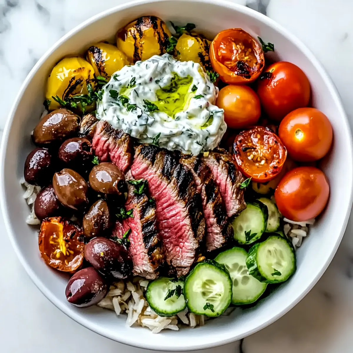 Savory Mediterranean Steak Bowl in 30 Minutes or Less