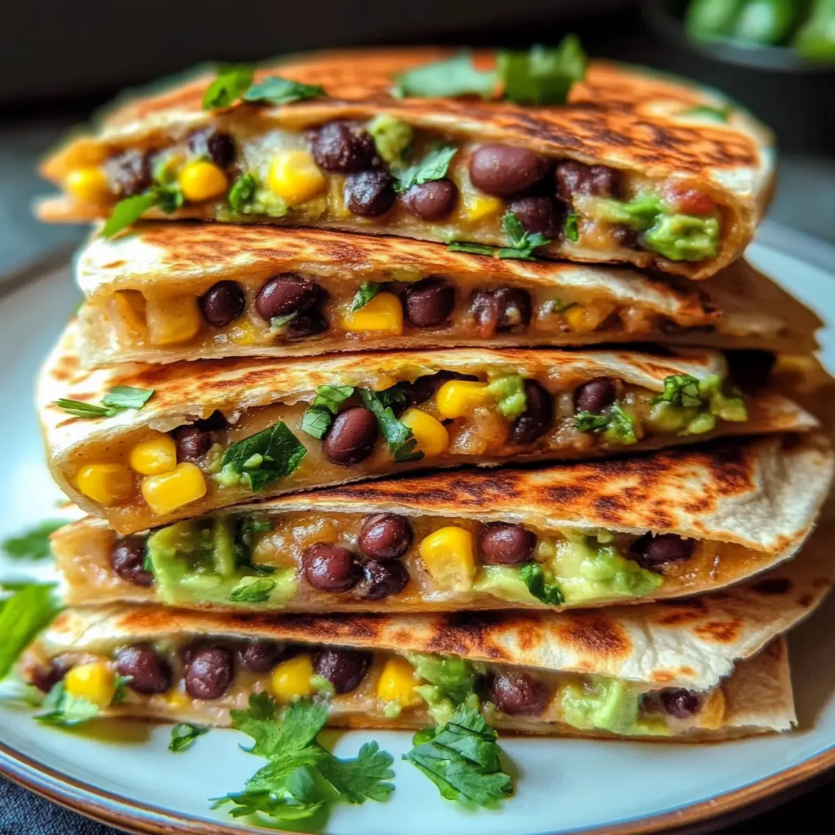 Vegan Quesadillas with Black Beans and Avocado Ready in 10 Minutes