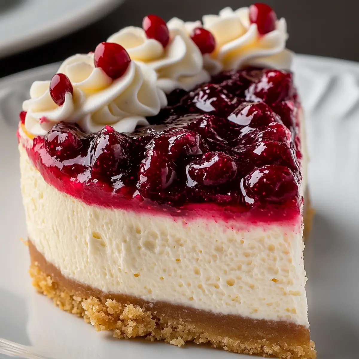 Delectable Christmas Cheesecake with Cranberry Jam Delight