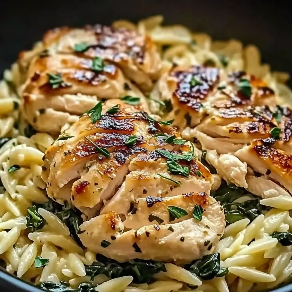 Creamy Slow Cooker Parmesan Herb Chicken with Orzo Delight