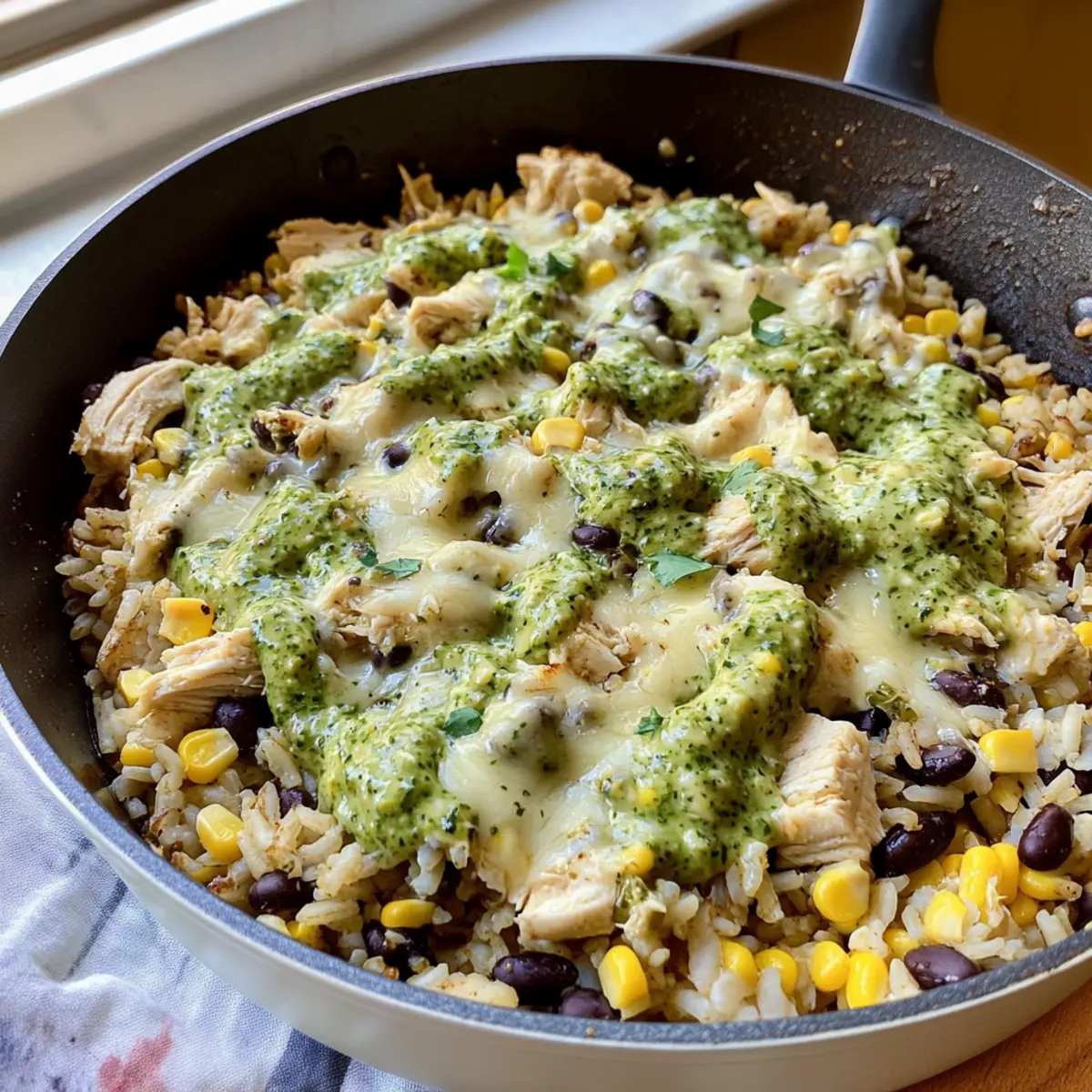Salsa Verde Chicken & Rice Skillet: A Flavorful One-Pan Wonder