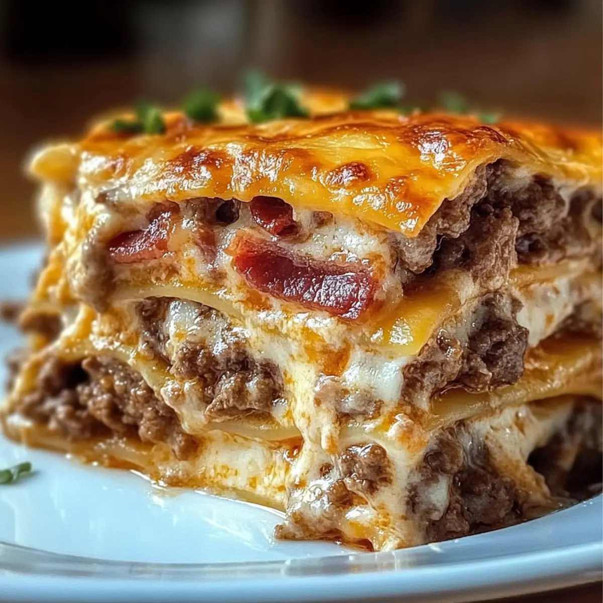 Parmesan Garlic Bacon Cheeseburger Lasagna: Comfort in Layers