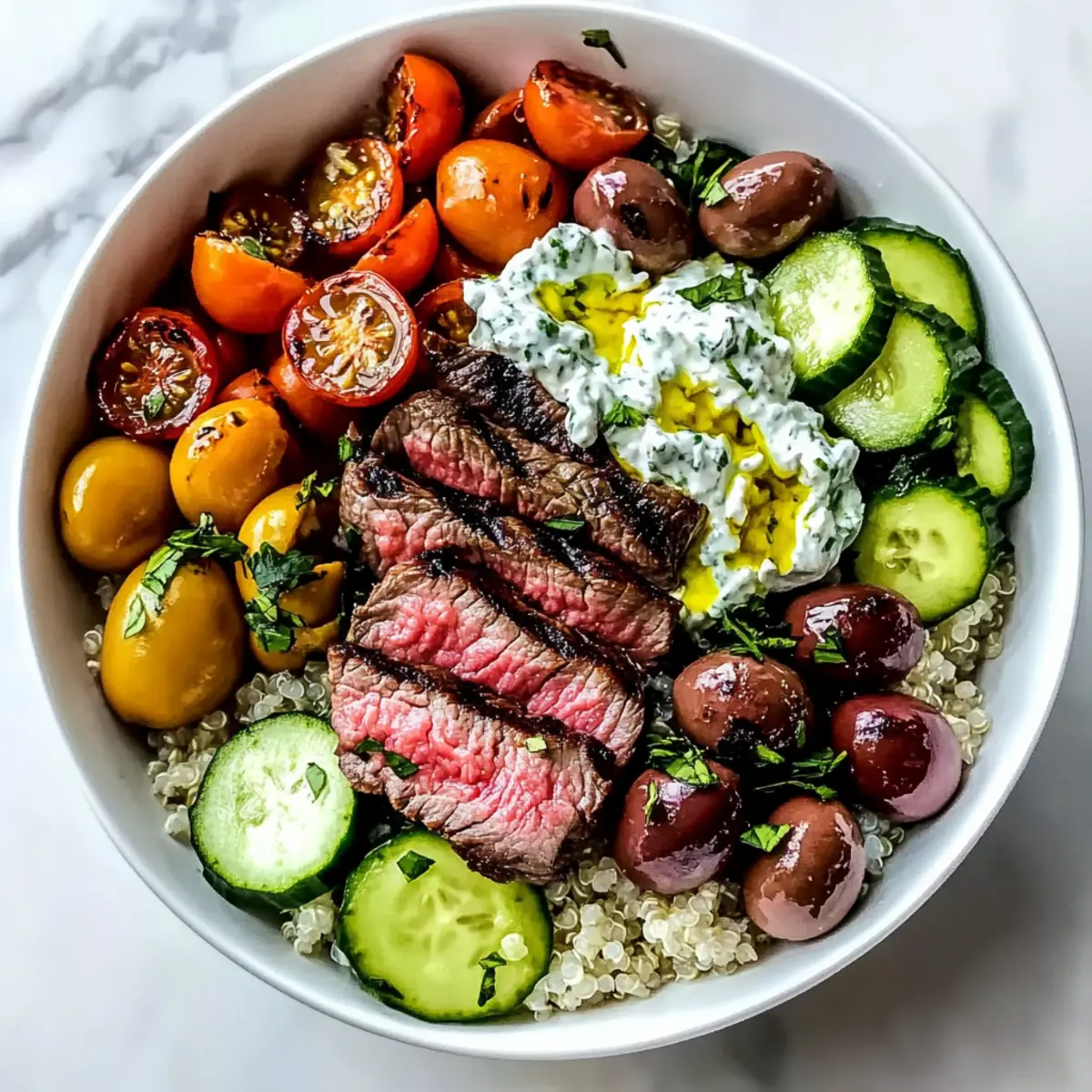 Elevate Dinner with a Flavor-Packed Mediterranean Steak Bowl