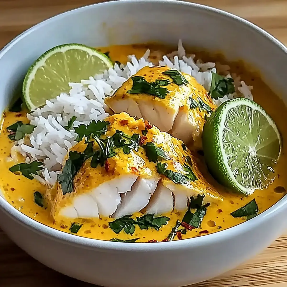 Coconut Lime Fish Curry with Jasmine Rice for a Tropical Escape