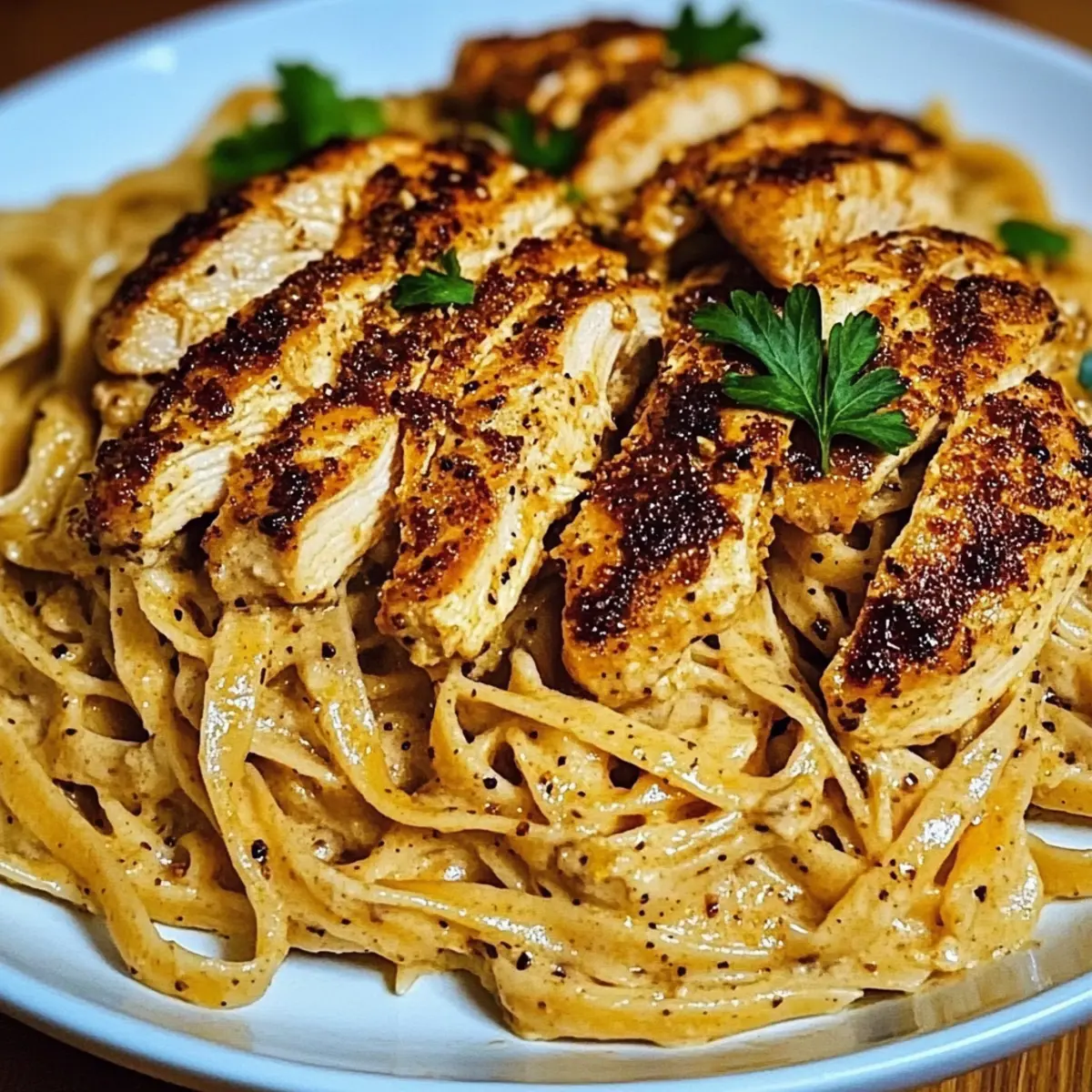 Spicy Cajun Chicken Linguine in Creamy Garlic Parmesan Bliss
