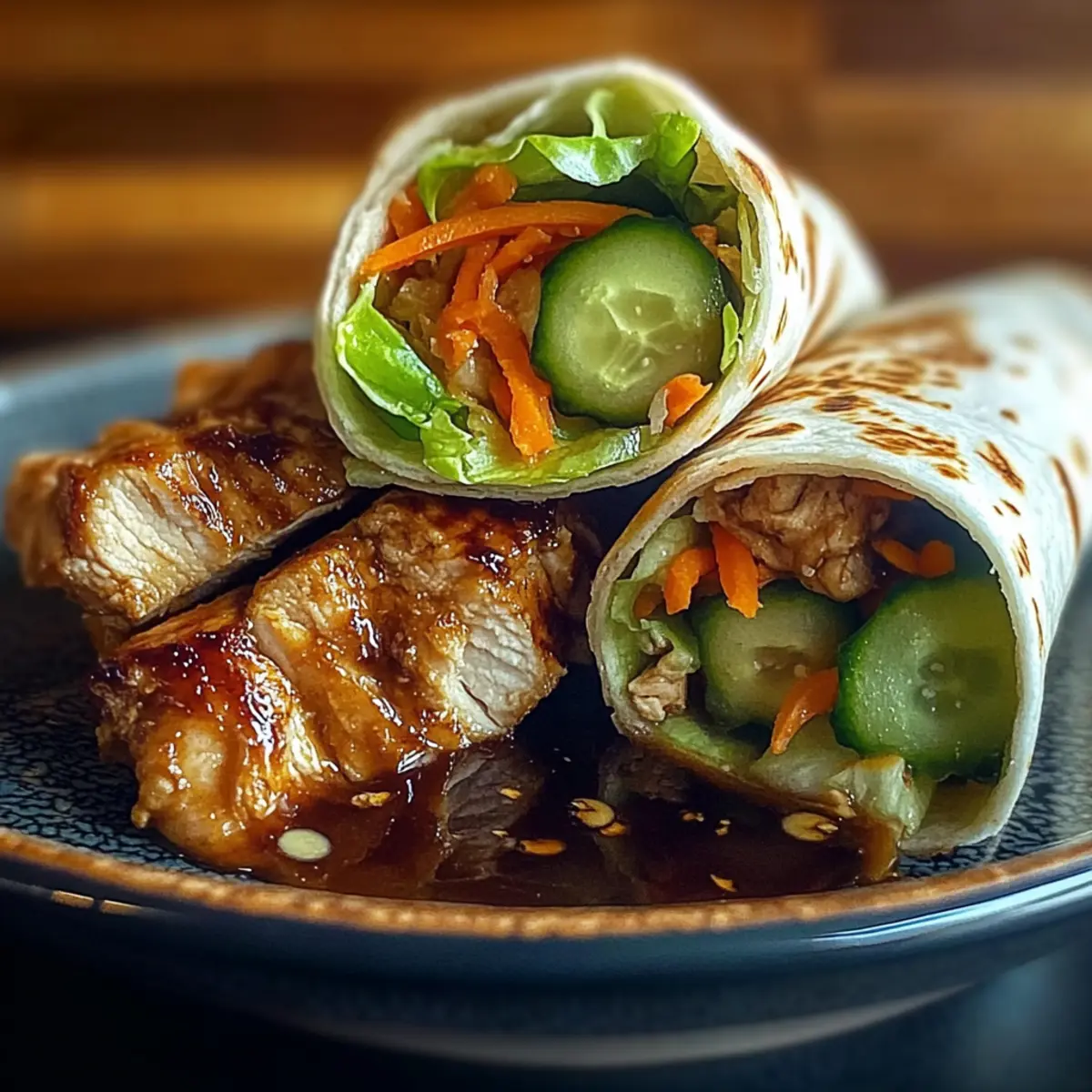 Savory Teriyaki Chicken Wraps with Fresh Crunchy Veggies