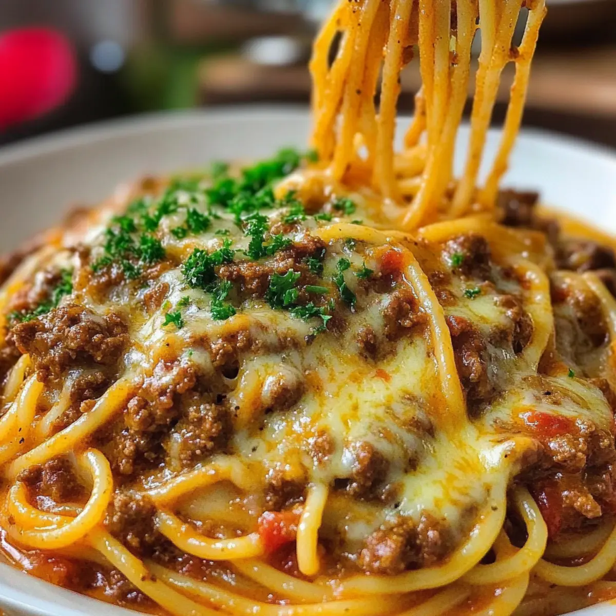 Cajun Beef Spaghetti in Creamy Three-Cheese Parmesan Sauce