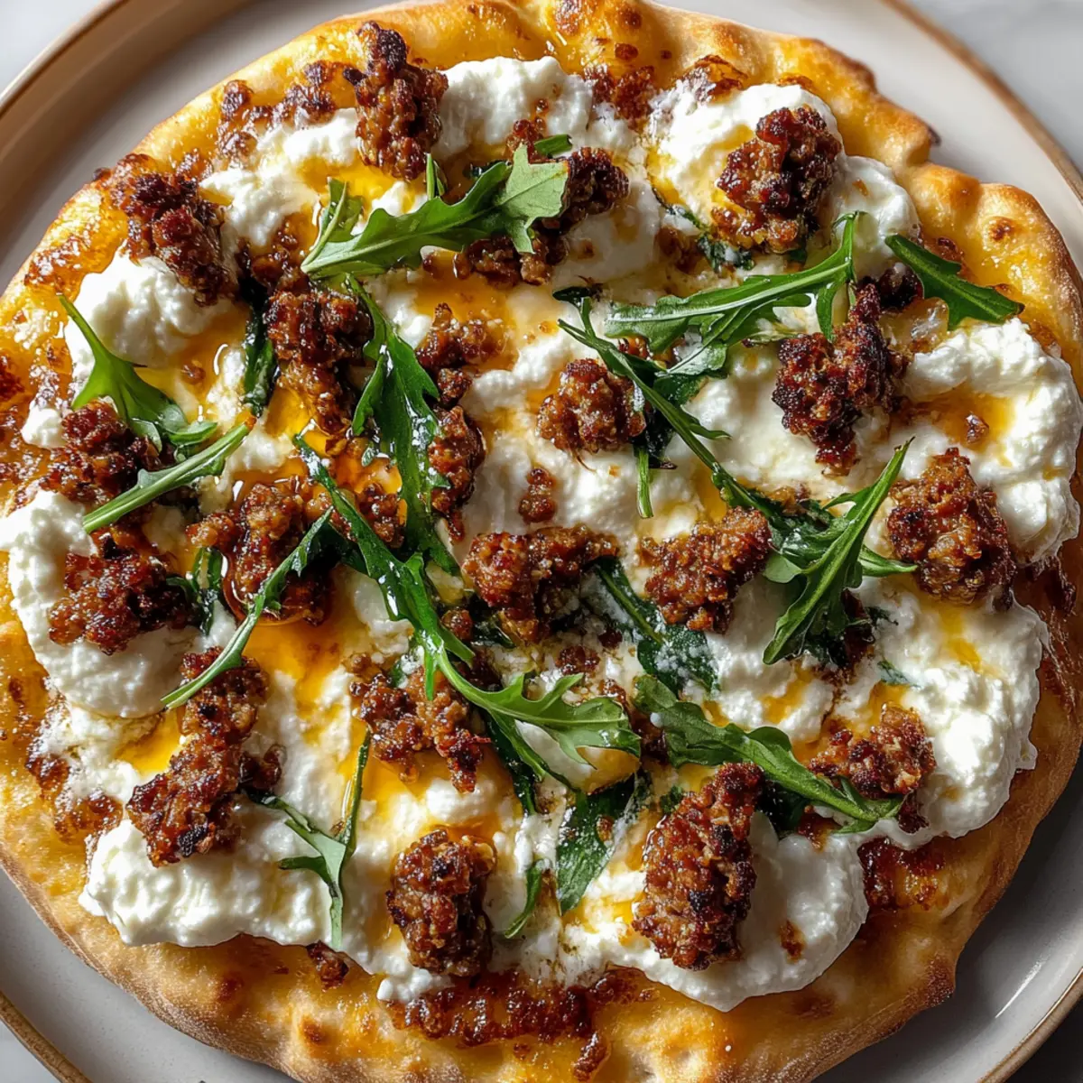 Hot Honey Ricotta Sausage Flatbread for a Flavorful Feast