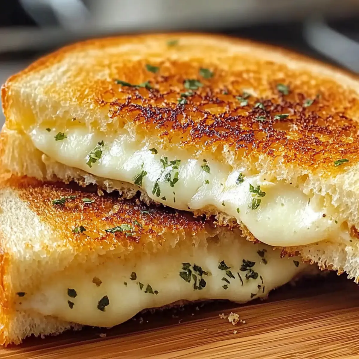 Garlic Bread Grilled Cheese: Crunchy, Cheesy Perfection