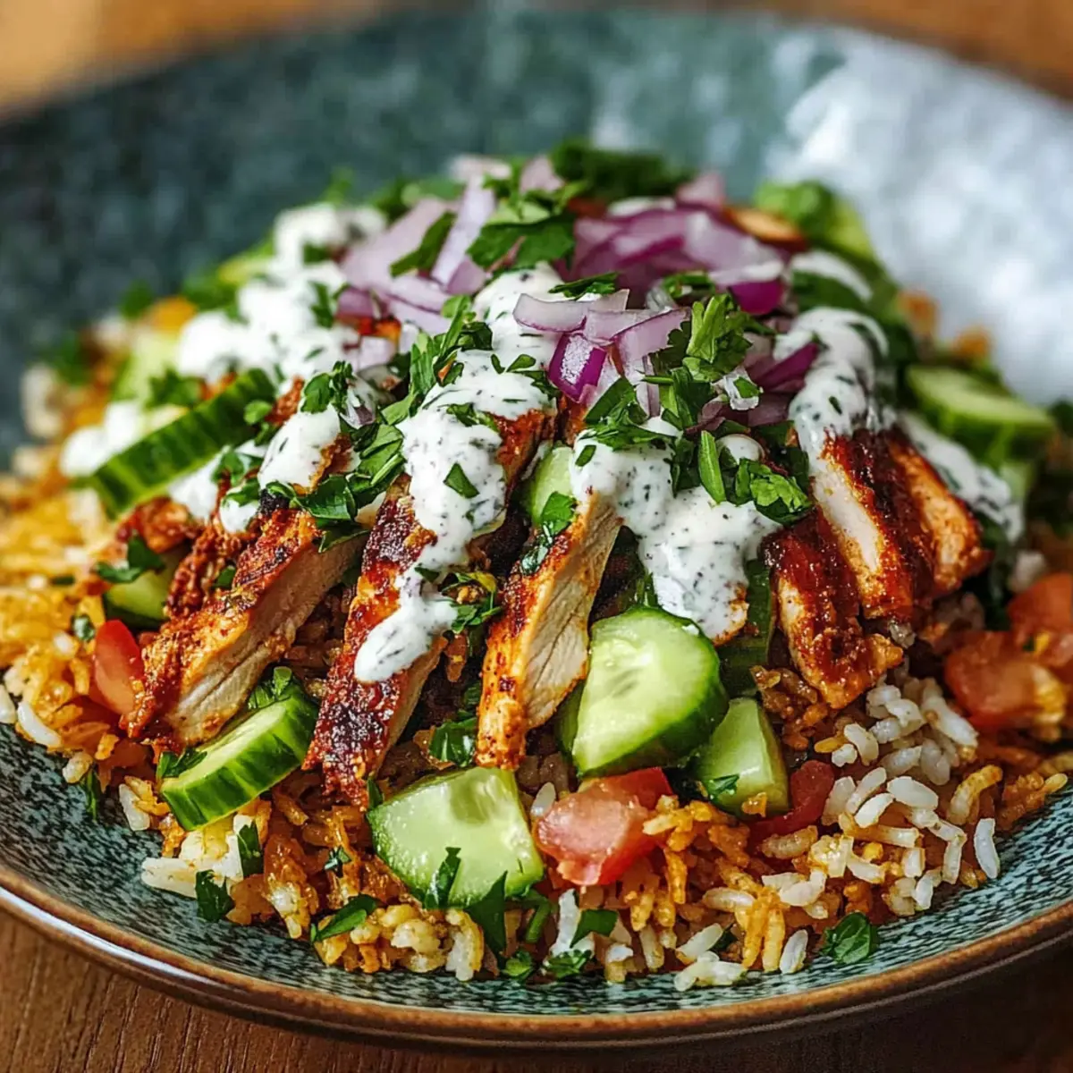 Chicken Shawarma Crispy Rice Salad for a Flavorful Meal Prep