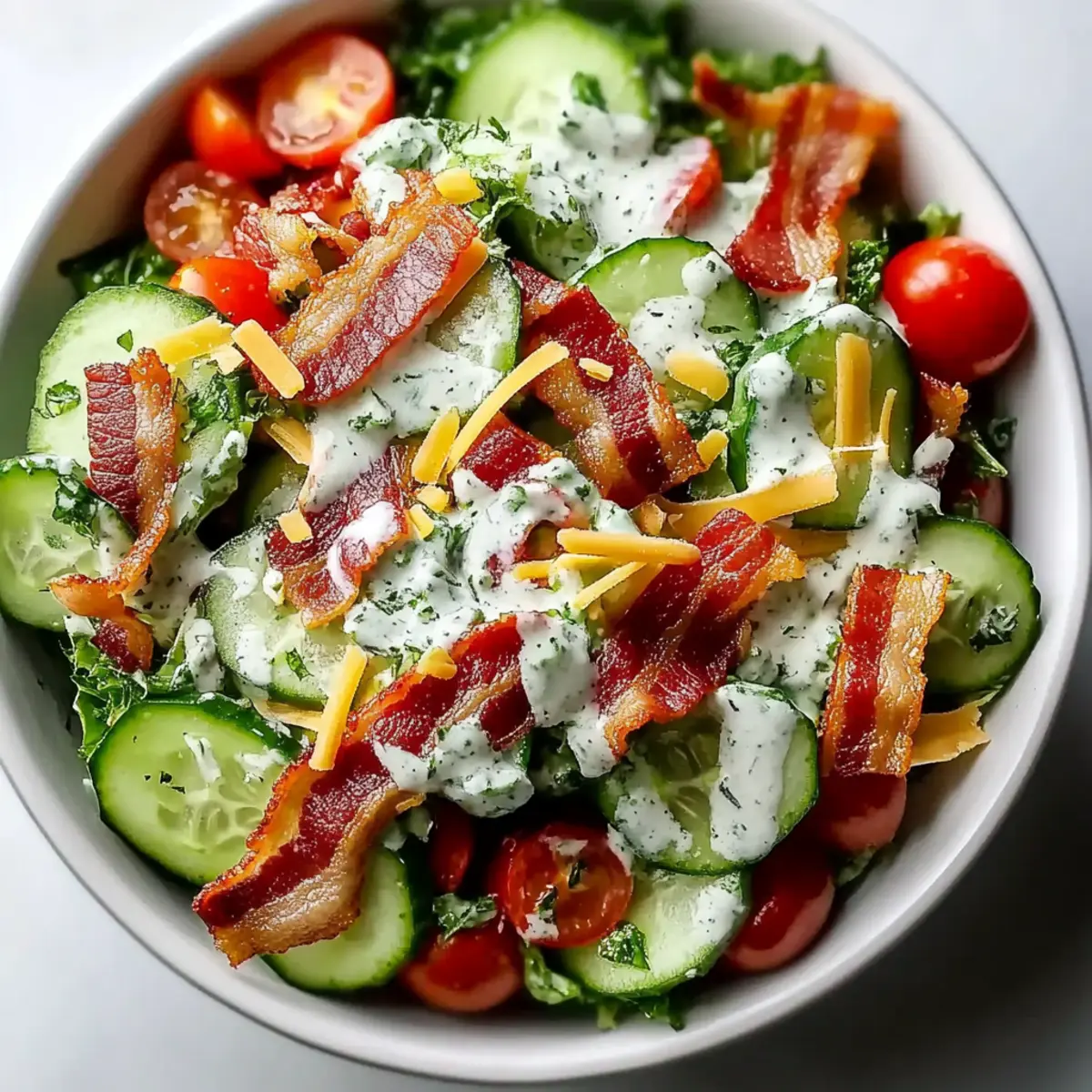 Cucumber Bacon Ranch Salad: Fresh, Crunchy, and Deliciously Easy