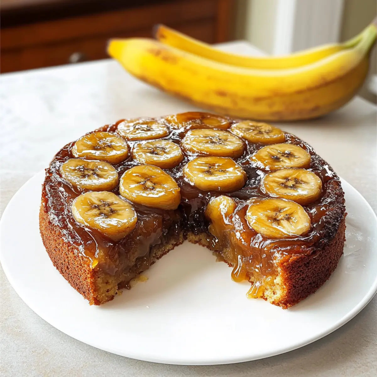 Irresistibly Sweet Banana Foster Upside Down Cake Delight