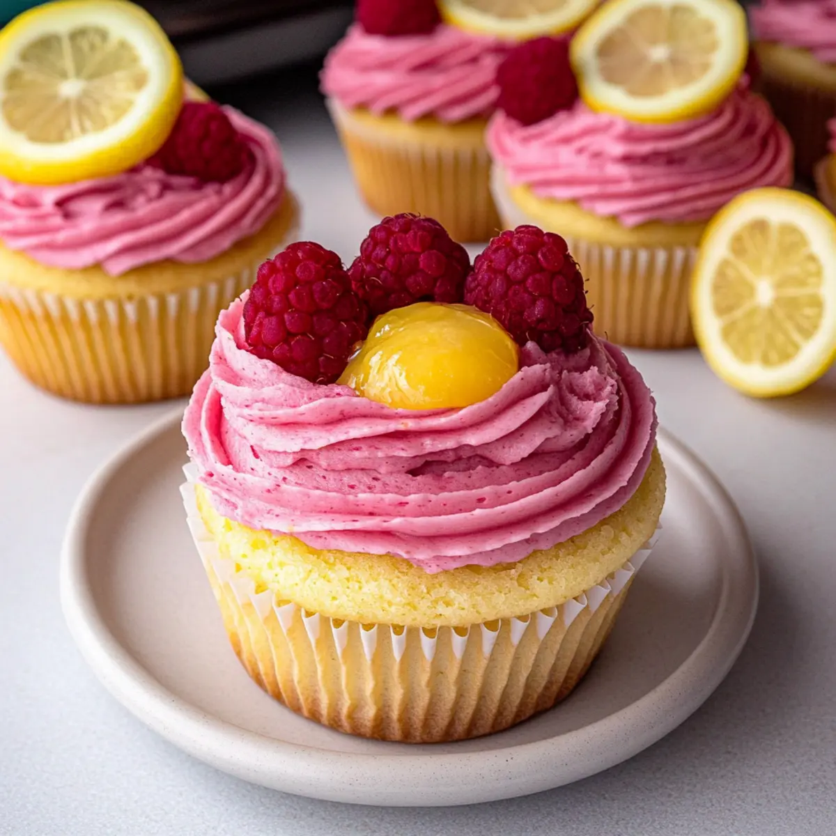 Lemon Raspberry Cupcakes with Lemon Curd for Spring Joy