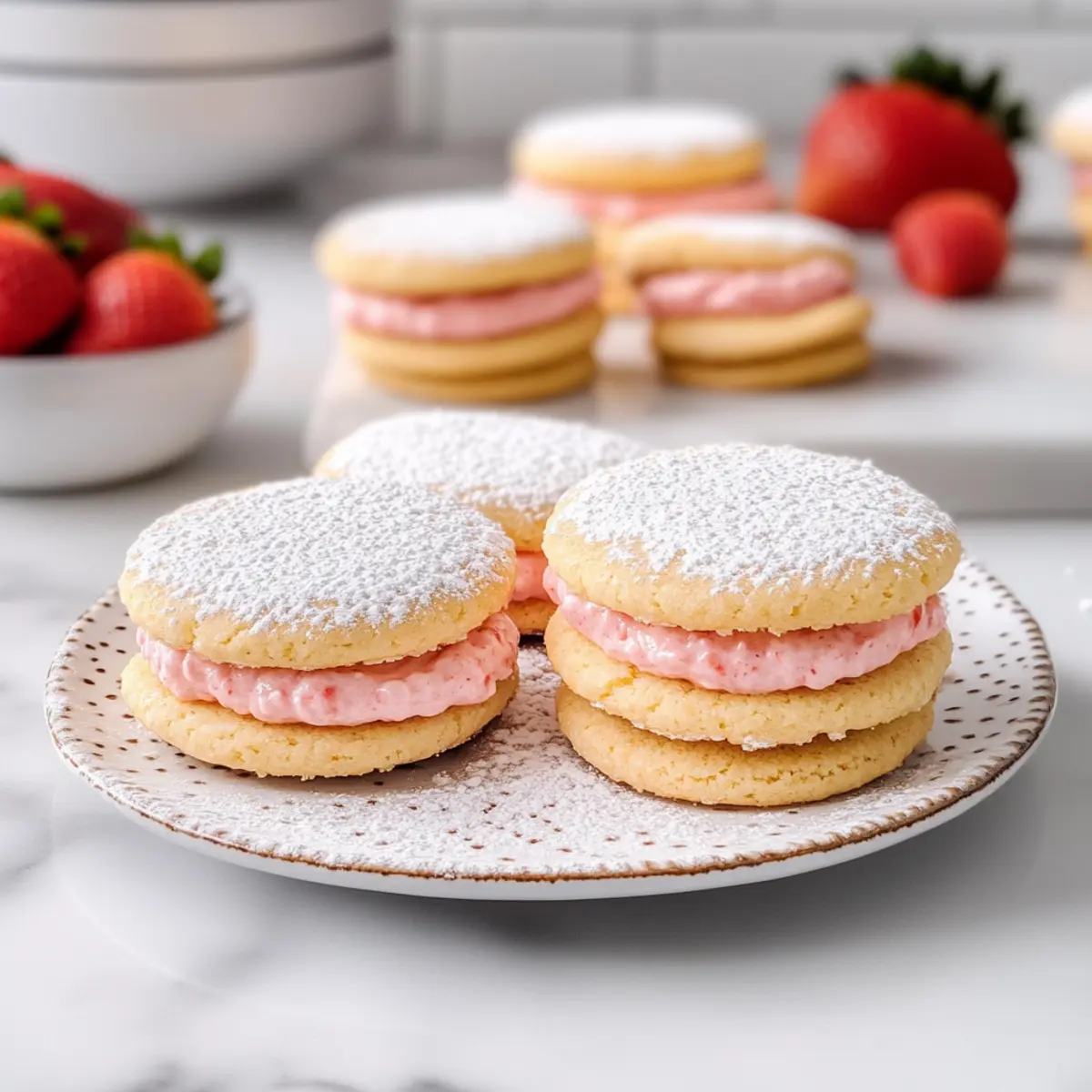 Delightful Strawberry Cream Tea Sandwich Cookies for Tea Time
