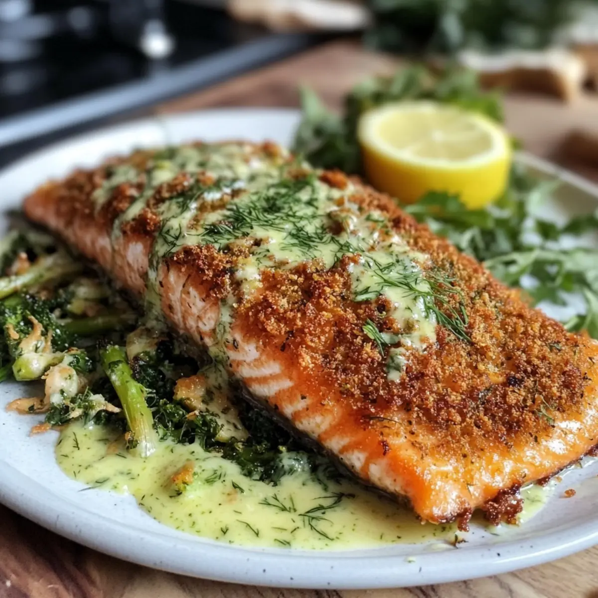Crispy Herb-Crusted Salmon with Zesty Lemon Dill Magic