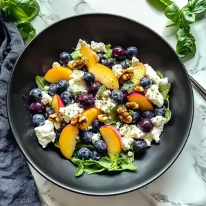 Blueberry Peach Feta Salad