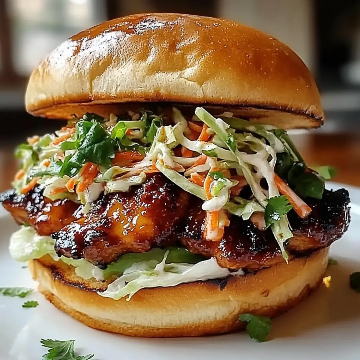 Spicy Korean BBQ Chicken Sandwich with Crispy Slaw Magic