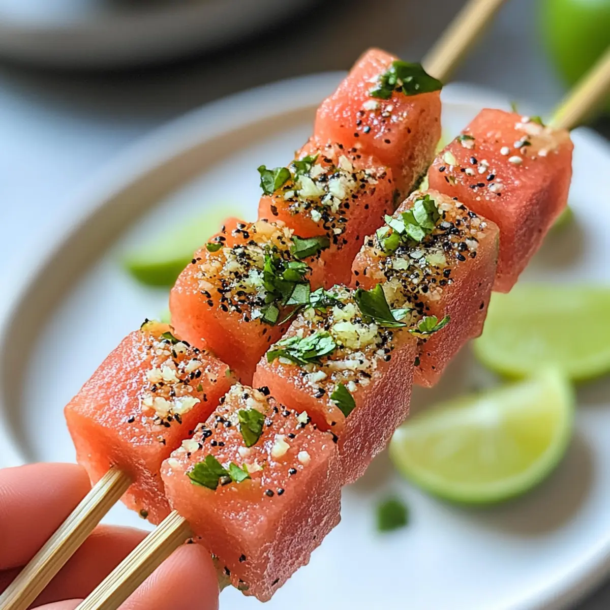 Delicious Watermelon Tajin Skewers for Perfect Summer Days
