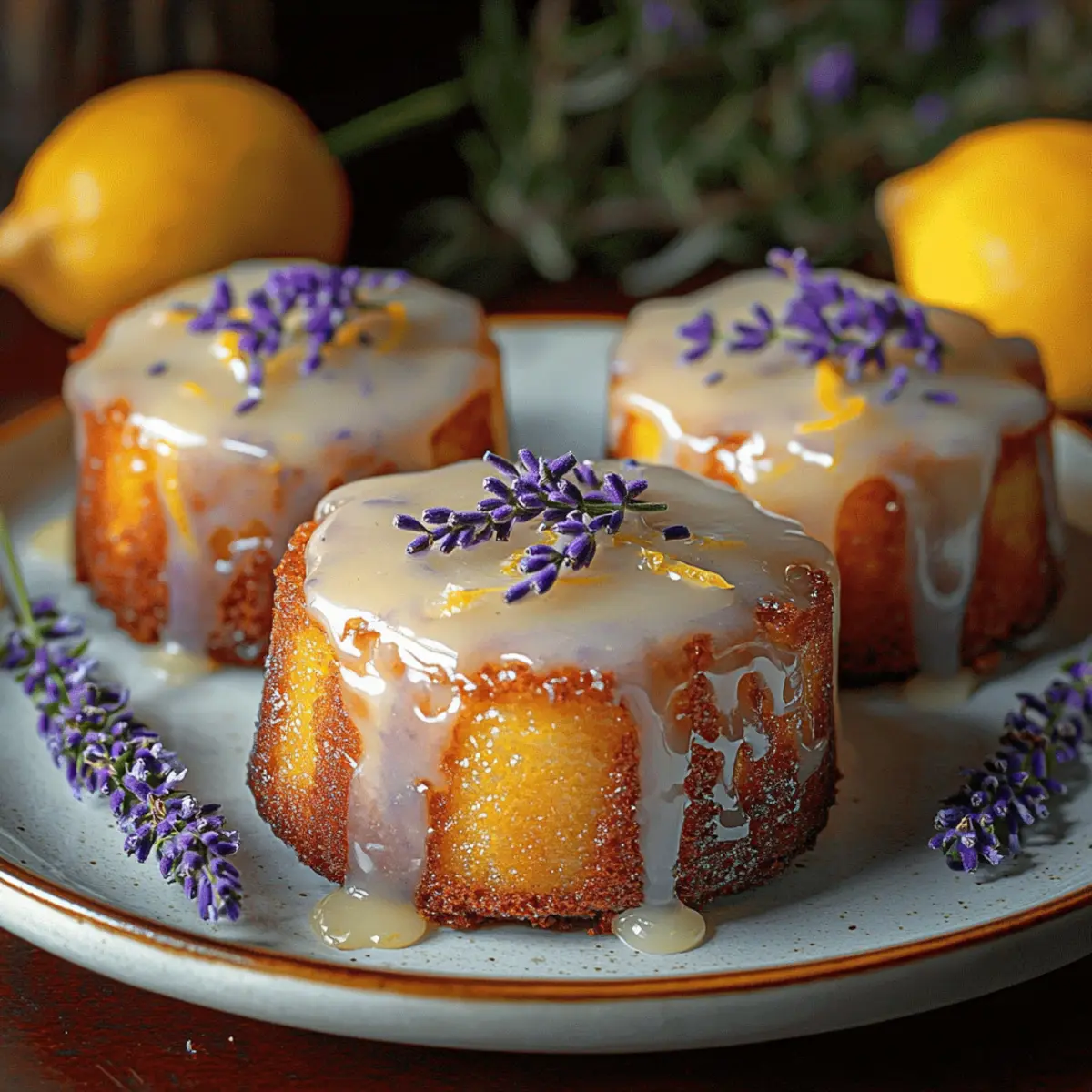 Delicious Mini Lemon Cakes with Lavender Glaze to Delight Your Day
