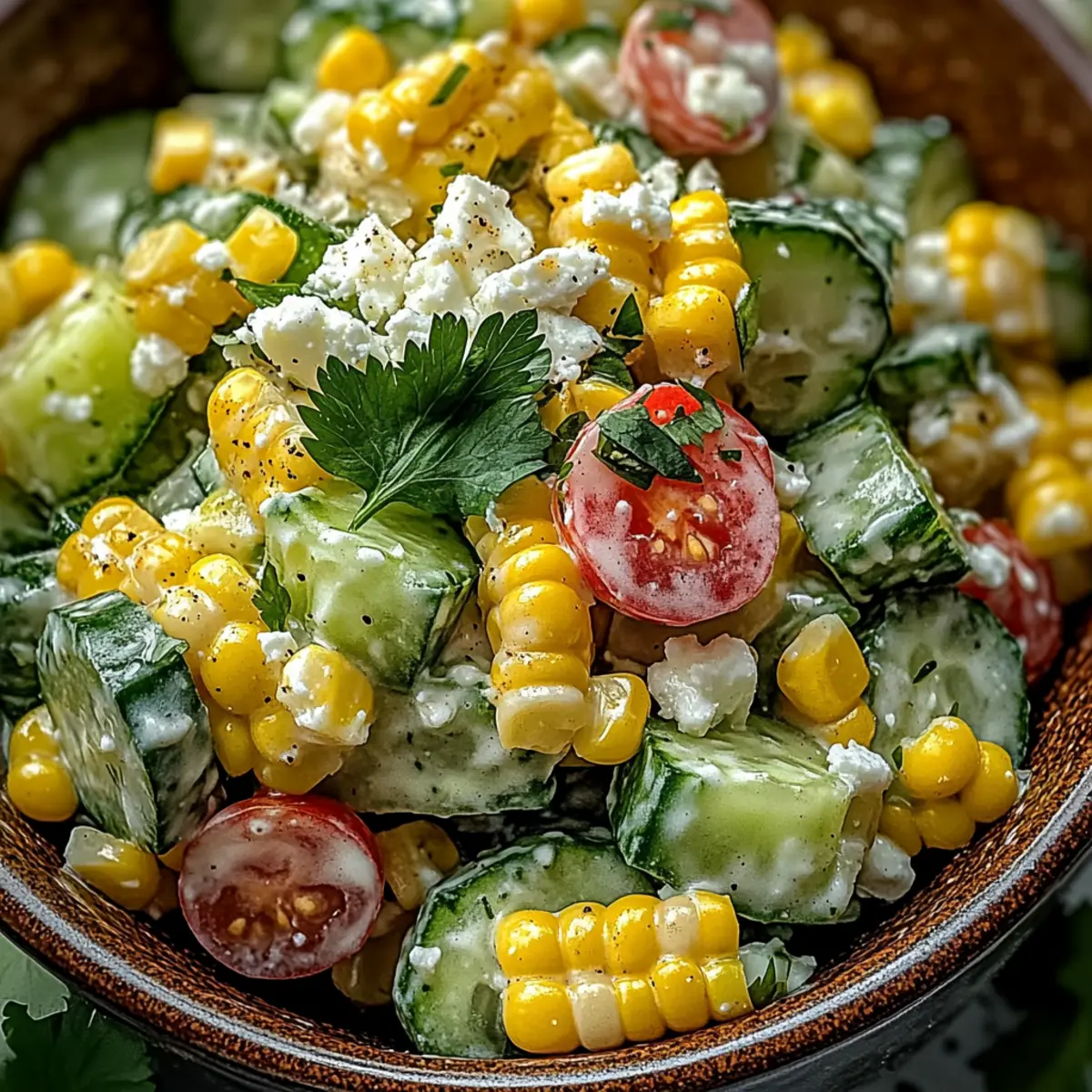 Street Corn Creamy Cucumber Salad for a Refreshing Twist