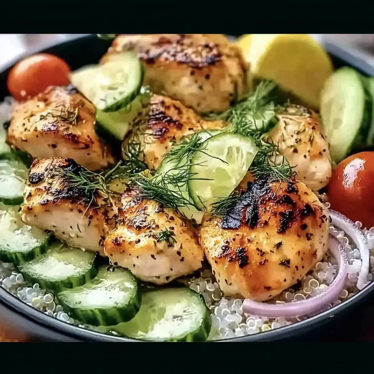 Mediterranean Lemon-Dill Chicken Bowls for a Fresh Dinner Delight