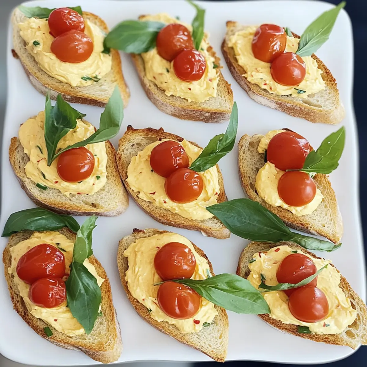 Tomato Garlic Tulip Crostini – A Fresh Spring Delight