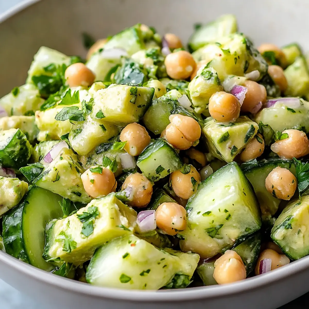 Chickpea Avocado Cucumber Salad with Lemon Dressing Bliss