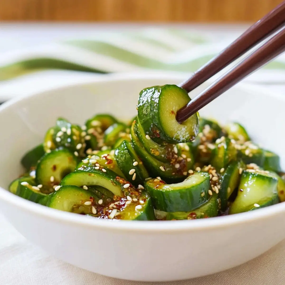 Crunchy Asian Cucumber Salad with a Spicy Kick