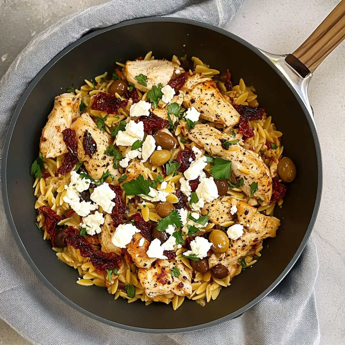 Mediterranean Chicken and Orzo Skillet: Quick & Flavorful Dinner