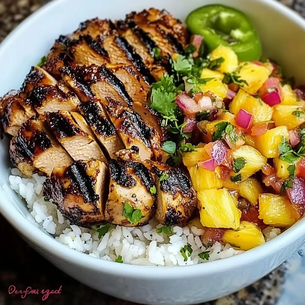 Jerk Chicken Bowl with Pineapple Salsa: A Tropical Escape