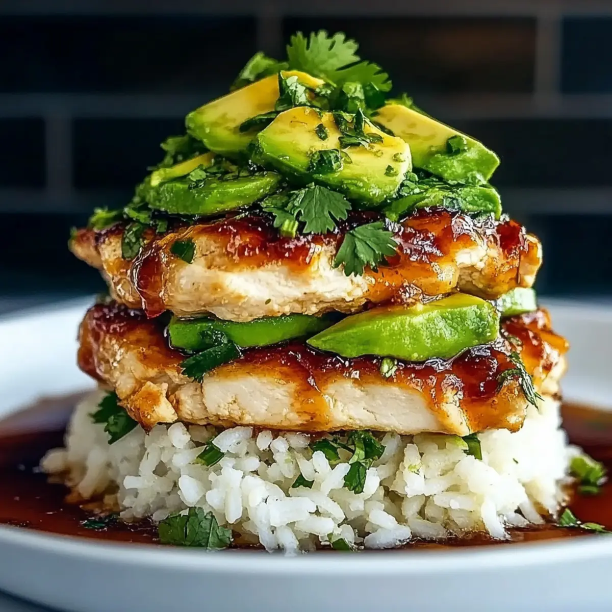 Honey Lime Chicken and Avocado Rice Stack for a Fresh Feast