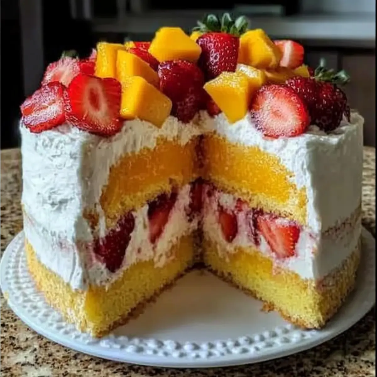 Strawberry Mango Split Cake: Your New Favorite Tropical Treat