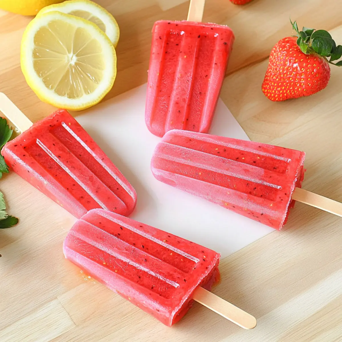 Strawberry Lemonade Ice Pops That Refresh and Delight