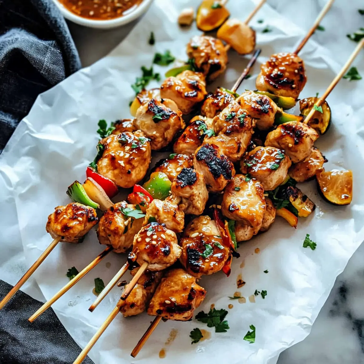 Grilled Asian Chicken Skewers with Honey Garlic Sauce Bliss