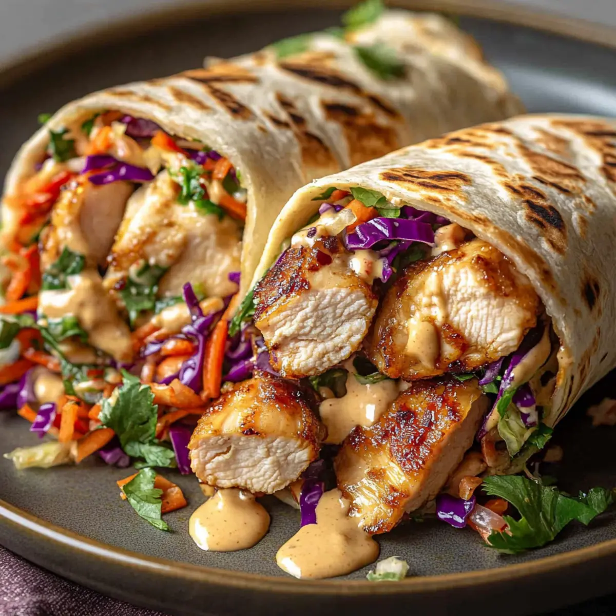 Thai Chicken Wrap with Crunchy Asian Slaw for Flavor Lovers