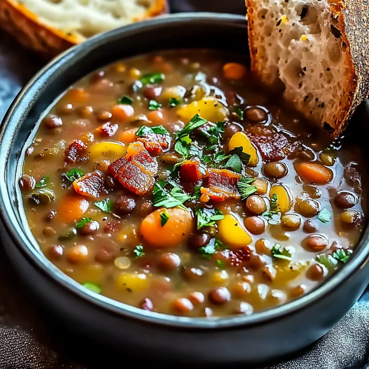 Savory French Lentil Bacon Soup for Cozy Nights In