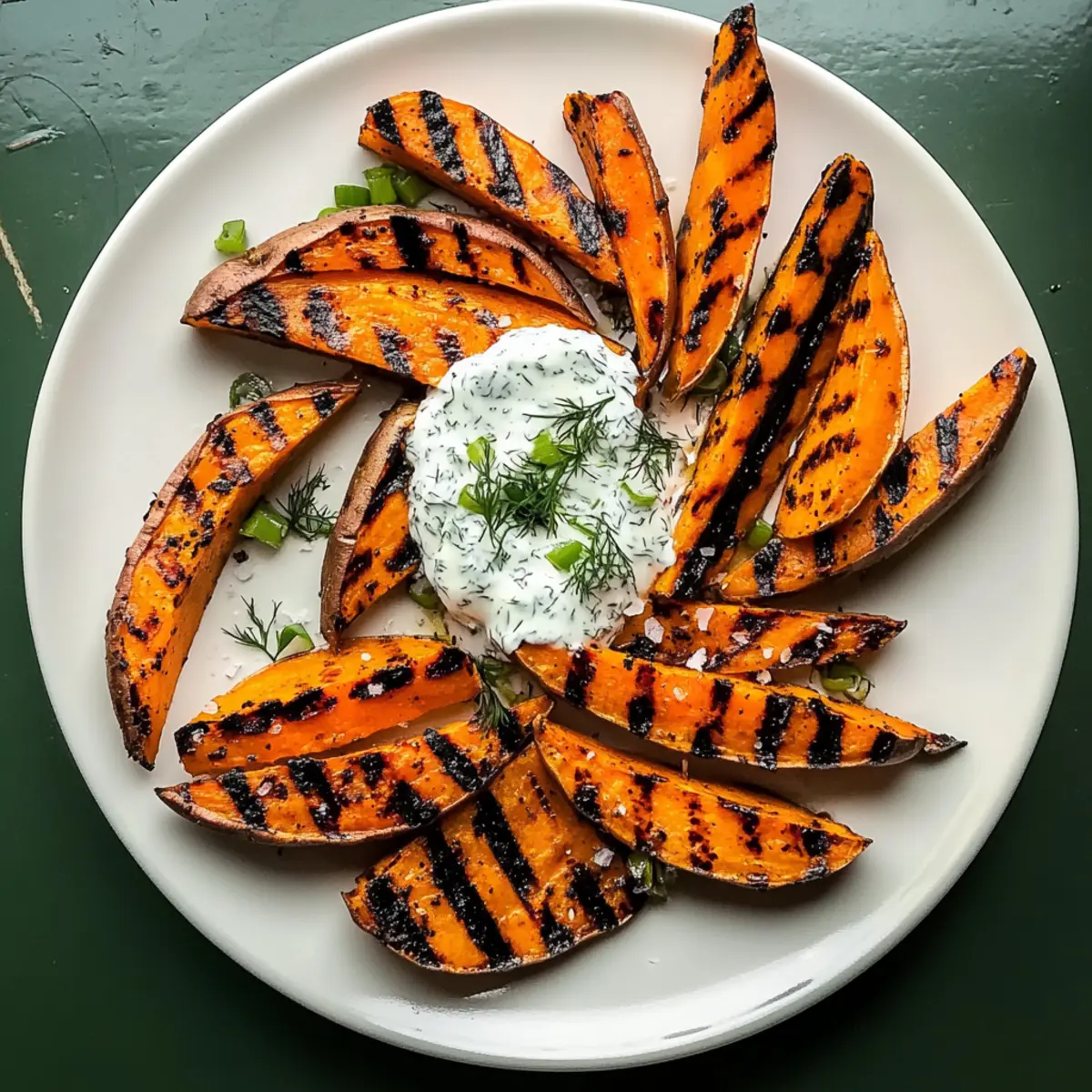 Grilled Sweet Potatoes with Herby Yogurt Dip Delight