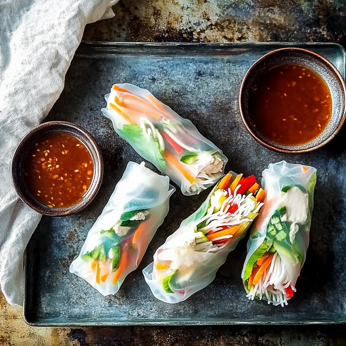 Vietnamese-Style Chicken Summer Rolls: Fresh and Flavorful Delight
