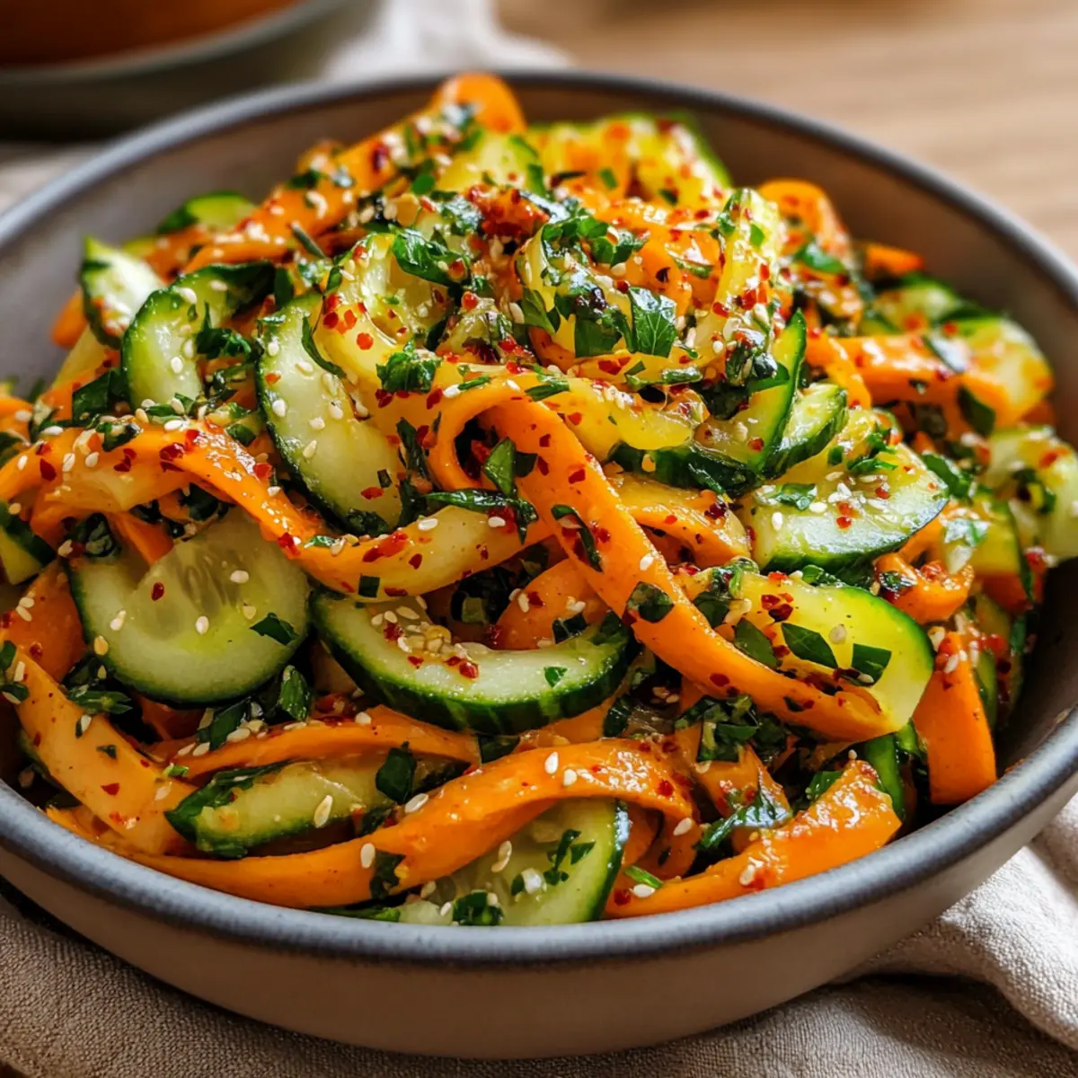 Bright and Crunchy Asian Carrot Cucumber Salad Recipe