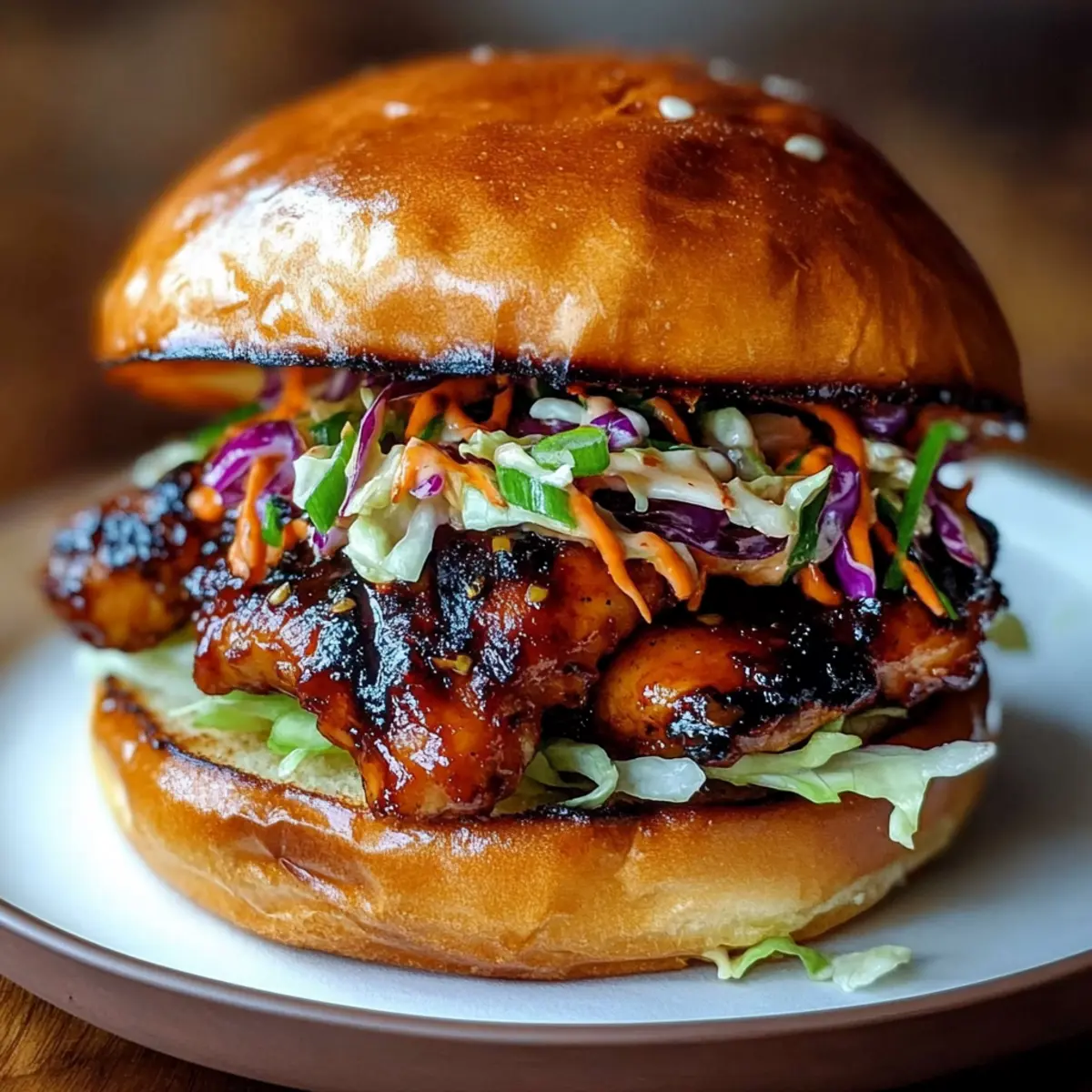 Korean BBQ Chicken Sandwich with Cabbage Slaw for Flavor Lovers