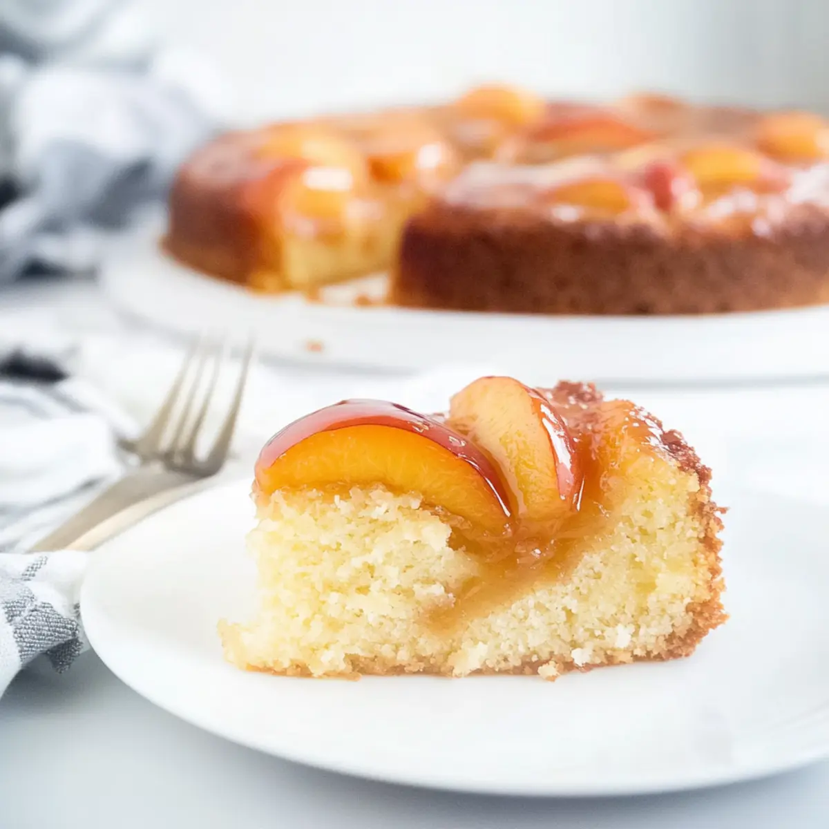 Irresistible Peach Upside Down Cake with Caramel Magic