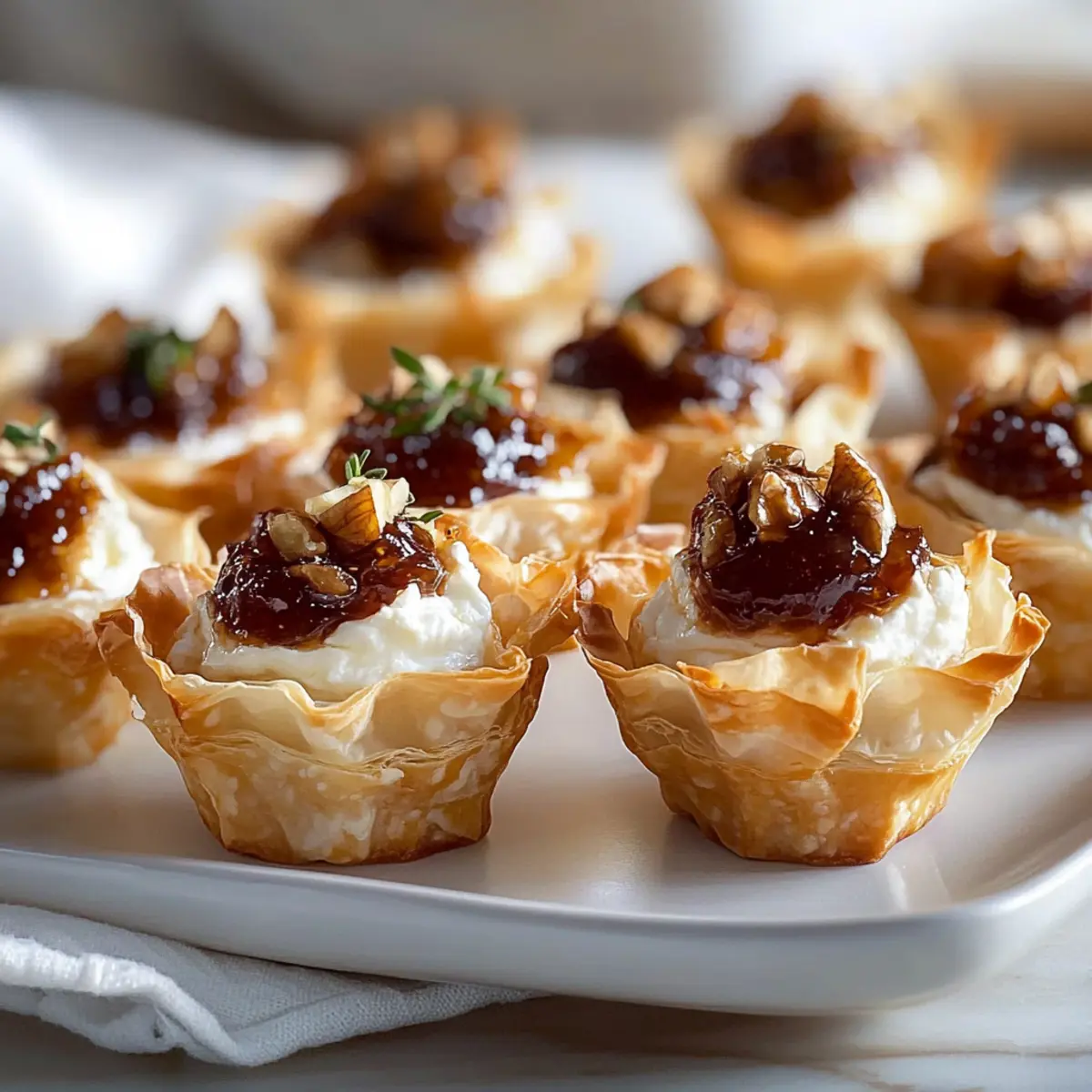 Irresistible Mini Phyllo Cups with Goat Cheese and Fig Jam