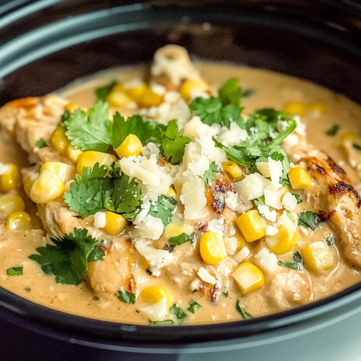Creamy Slow-Cooker Street Corn Chicken for Family Fiesta Nights