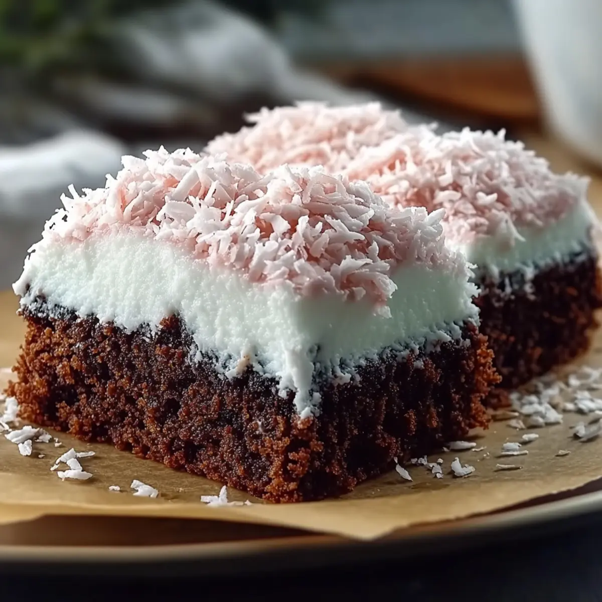Easy Sno Ball Brownies with Marshmallow Coconut Topping Fun